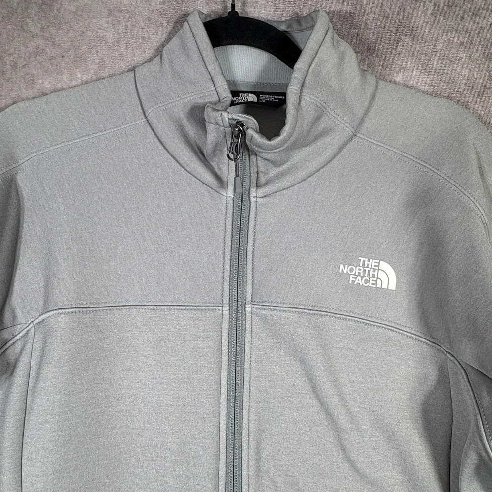 The North Face Jacket Women Large Gray Fleece Full Zip Hiking Outdoor Travel